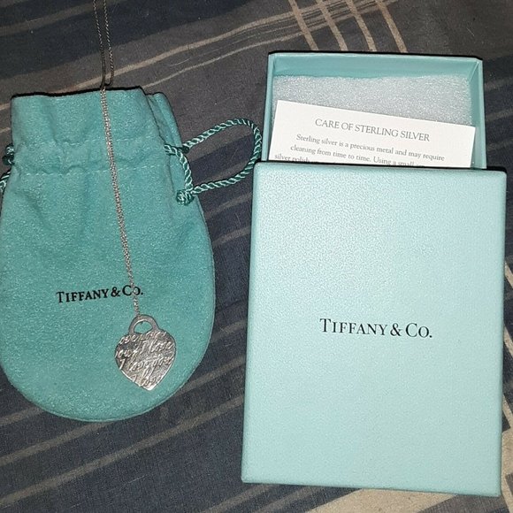 Tiffany & Co. Jewelry - Tiffany & Co. I Love You Notes Heart Pendant Necklace W/ Box & Chain